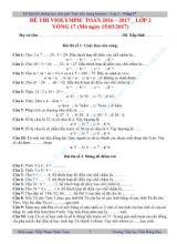 Đề thi Violympic môn Toán lớp 2 vòng 17 - Năm học 2016-2017 - Phạm Xuân Toạn